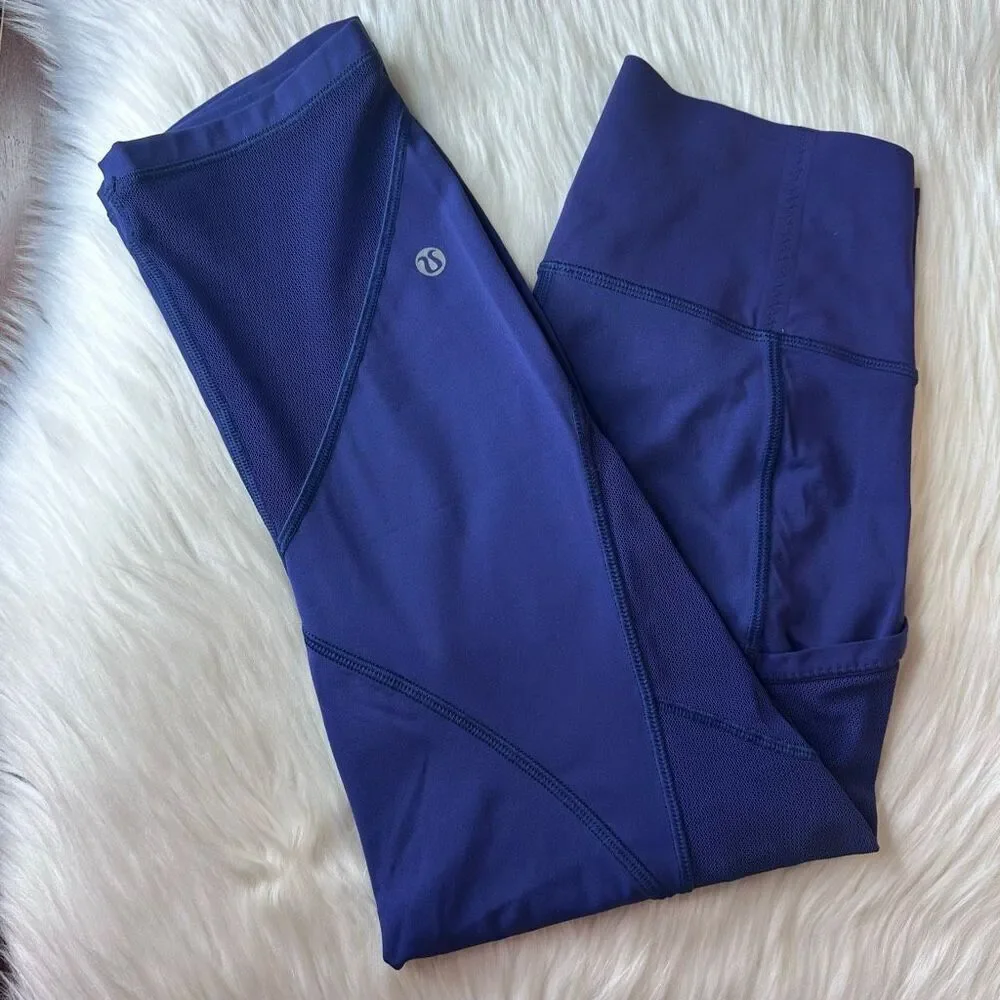 Lululemon Fast As Light Crop Emperor Blue Size 6